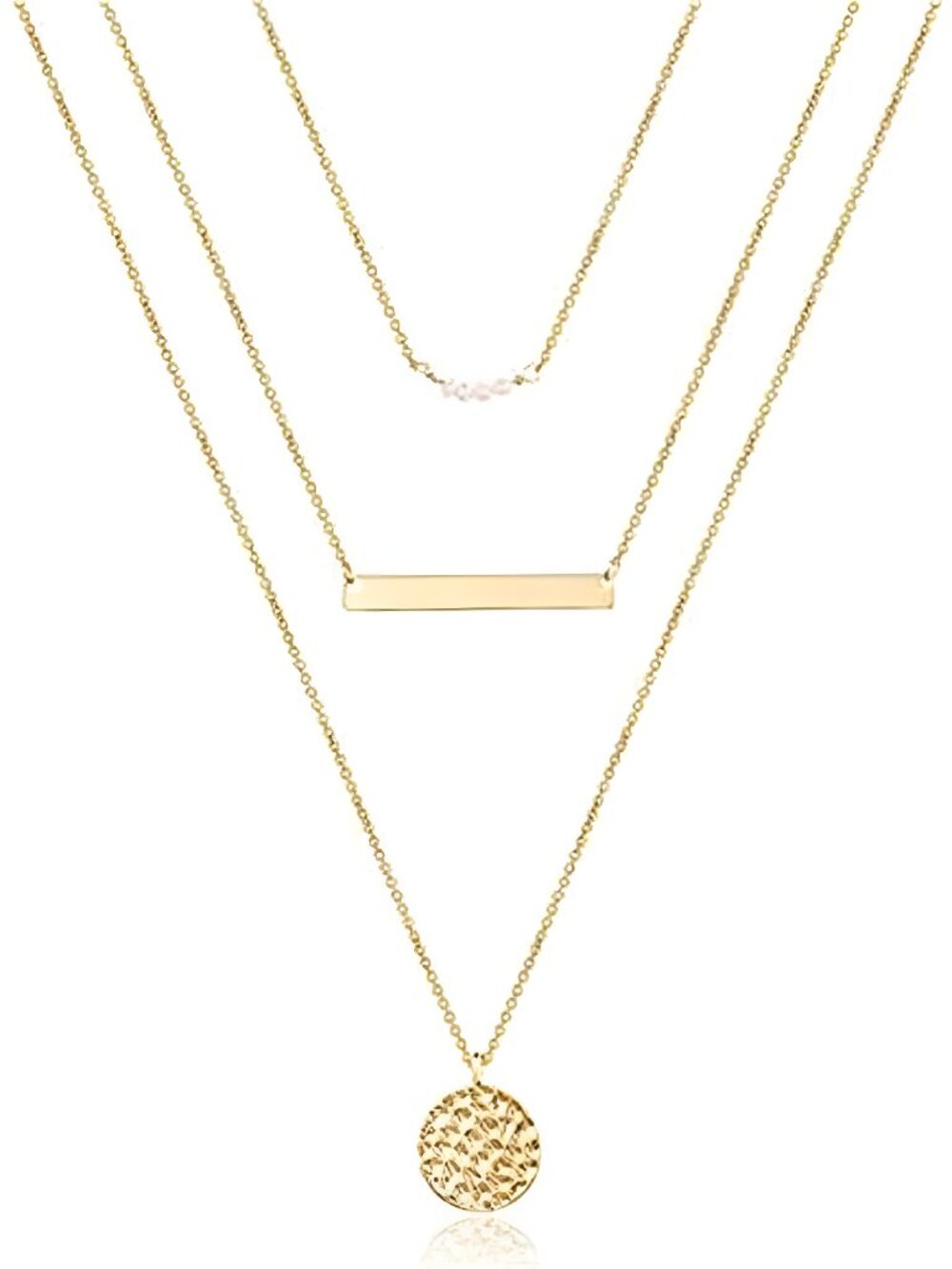 Dainty Layered Choker Necklace, Handmade Y Pendant Necklace